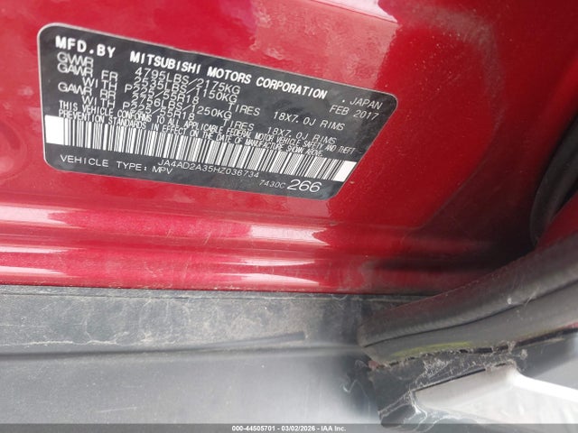 2017 MITSUBISHI OUTLANDER JA4AD2A35HZ036734 Photo 8