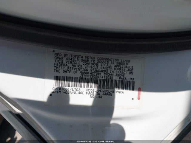 2001 LEXUS ES 300 JT8BF28G315112055 Photo 8