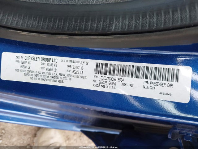 Продаж на аукціоні авто 2012 Dodge Avenger Se, vin: 1C3CDZAGXCN315594, номер лоту: 44505707