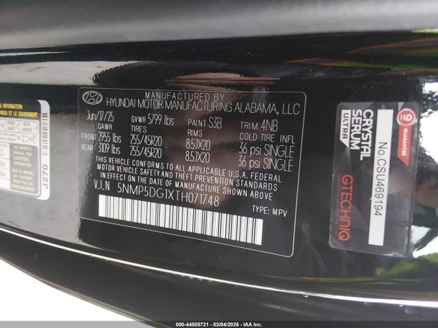 5NMP5DG1XTH071748 Hyundai Santa Fe Hybrid Calligraphy