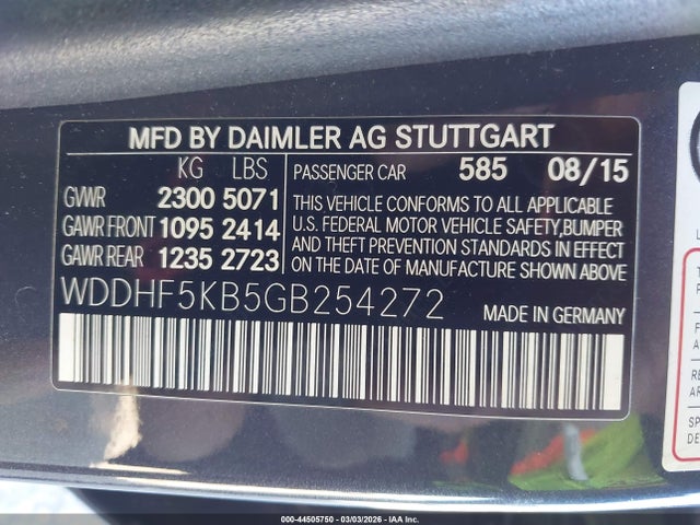 WDDHF5KB5GB254272 Mercedes-Benz E 350