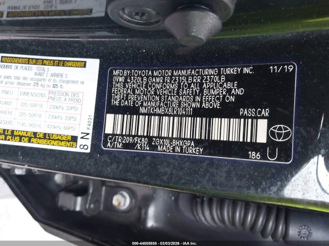 2020 TOYOTA C-HR NMTKHMBX8LR104111 Photo 8