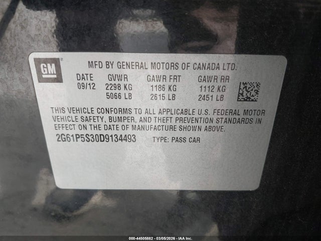 2013 CADILLAC XTS 2G61P5S30D9134493 Photo 8