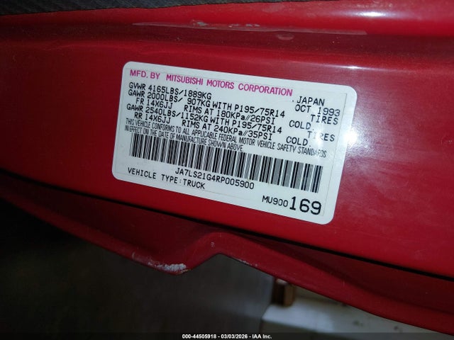 1994 MITSUBISHI MIGHTY MAX JA7LS21G4RP005900 Photo 8