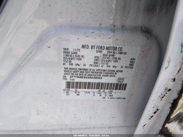 3FTTW8E9XNRA99029 Ford Maverick Xl