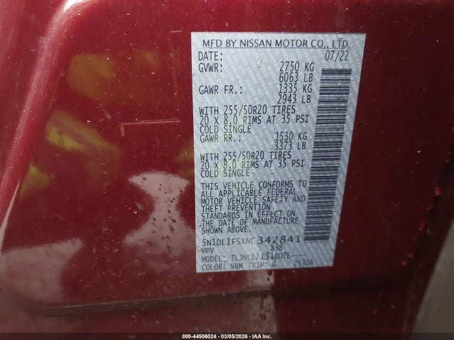 5N1DL1FSXNC342841 Infiniti Qx60 Luxe Awd