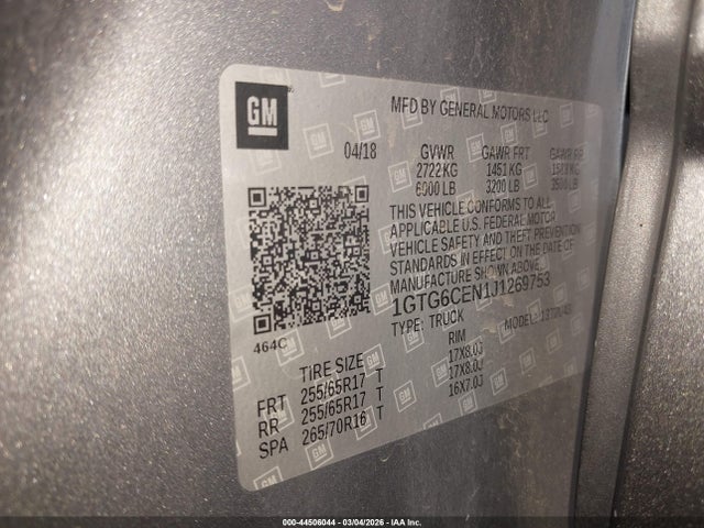 1GTG6CEN1J1269753 GMC CANYON SLE
