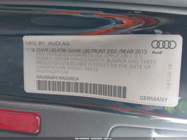 2019 AUDI A4 WAUDNAF41KA026524 Photo 8