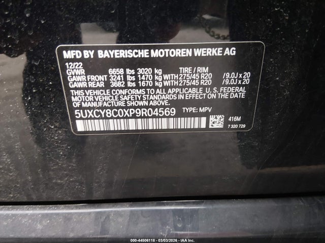 2023 BMW X6 5UXCY8C0XP9R04569 Photo 8