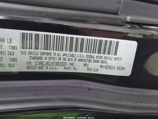 2019 DODGE DURANGO 1C4RDJAG1KC692333 Photo 8