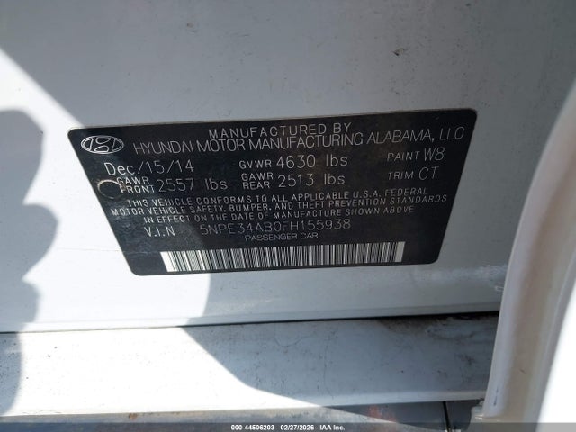 5NPE34AB0FH155938 Hyundai Sonata Limited 2.0t