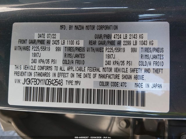 2022 MAZDA CX-5 JM3KFBCM1N0642548 Photo 8