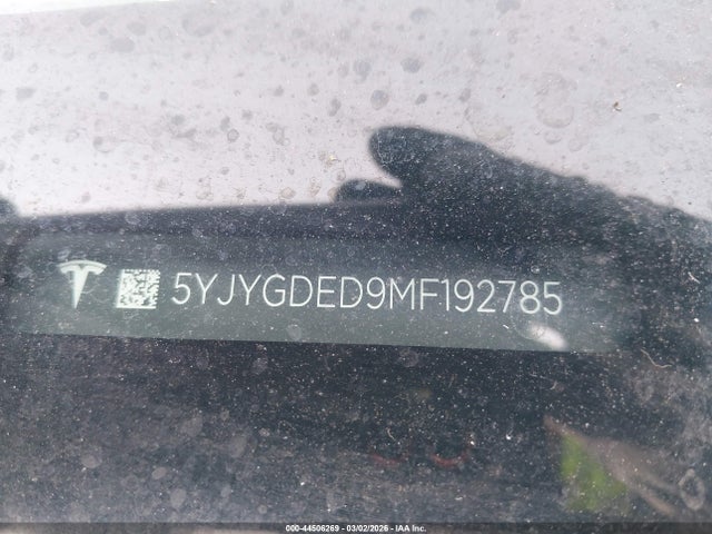 Aukcja sprzedaży 2021 Tesla Model Y Standard Range Rear-wheel Drive, vin: 5YJYGDED9MF192785, numer aukcji: 44506269