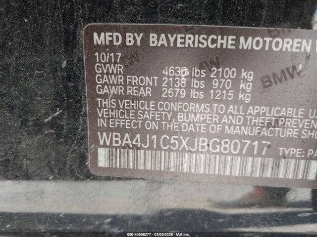 WBA4J1C5XJBG80717 BMW 430i Gran Coupe