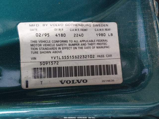 1995 VOLVO 850 YV1LS5515S2232102 Photo 8