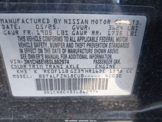 Nissan Versa 1.6 Sv 2025 3N1CN8EV8SL862974 Image 9
