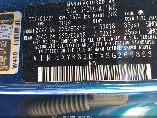 2025 KIA SPORTAGE 5XYK33DFXSG269863 Photo 8