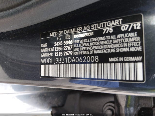Aukcja sprzedaży 2013 Mercedes-benz Cls 550 4matic, vin: WDDLJ9BB1DA062008, numer aukcji: 44506314