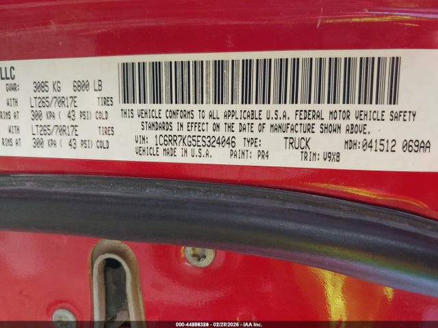1C6RR7KG5ES324046 RAM 1500 Tradesman
