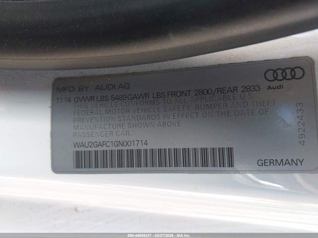 WAU2GAFC1GN001714 Audi A7 3.0t Premium Plus