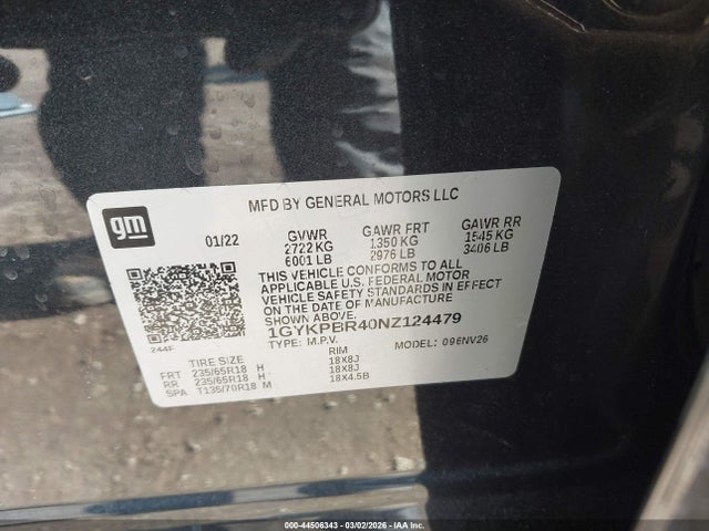 2022 CADILLAC XT6 1GYKPBR40NZ124479 Photo 8