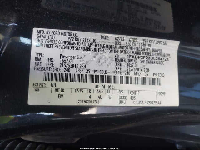 2013 FORD FOCUS 1FADP3F23DL254724 Photo 8