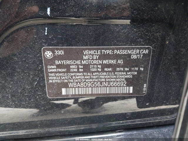 2018 BMW 330I WBA8D9G56JNU66692 Photo 8