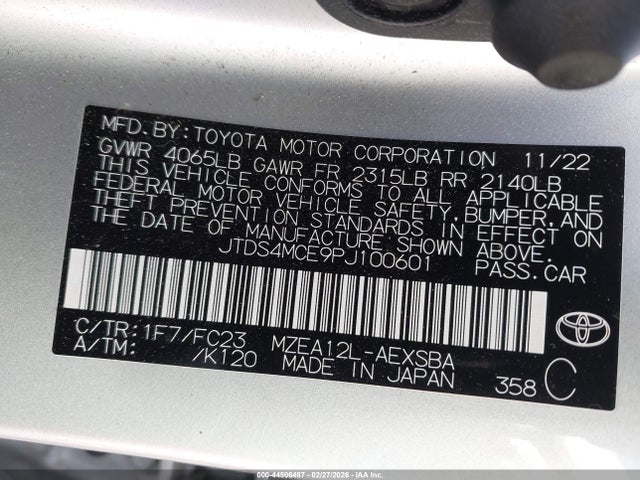 Toyota COROLLA SE 2023 JTDS4MCE9PJ100601 Image 9