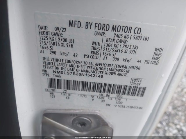 2022 FORD TRANSIT CONNECT NM0LS7S26N1542149 Photo 8