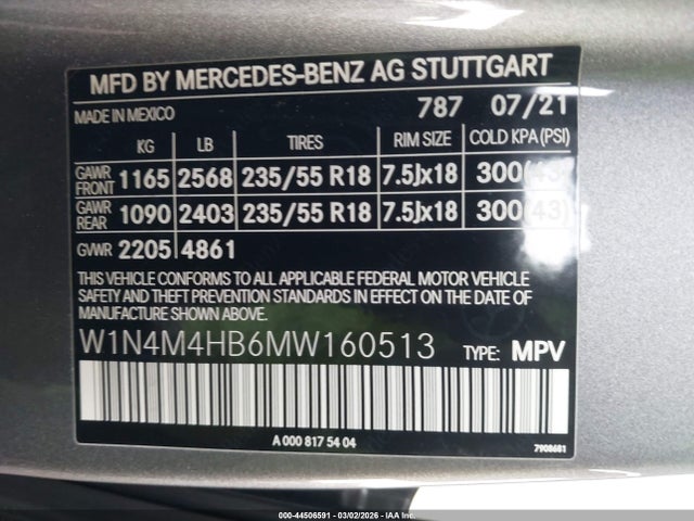 2021 MERCEDES-BENZ GLB 250 W1N4M4HB6MW160513 Photo 8