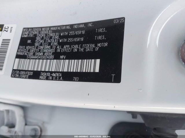 5TDAAAA54SS024089 Toyota Grand Highlander Le