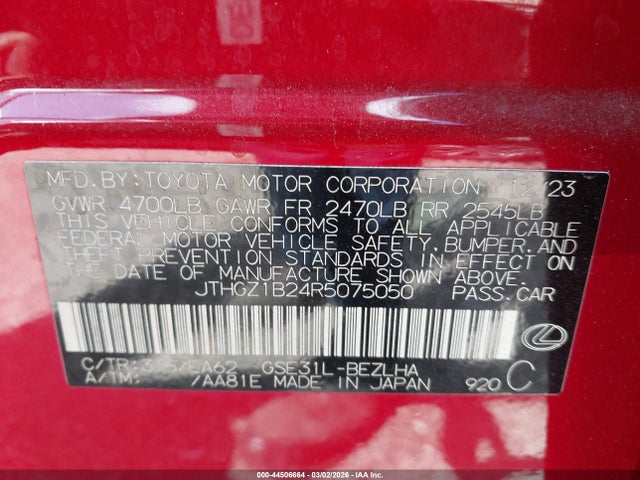 2024 LEXUS IS 350 JTHGZ1B24R5075050 Photo 8