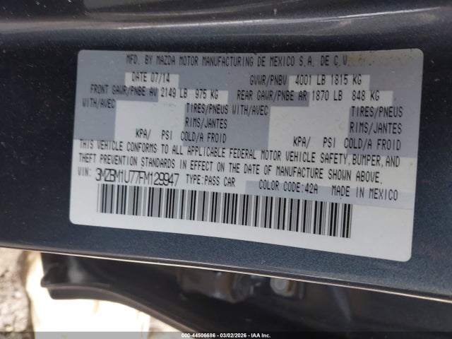 Aukcja sprzedaży 2015 Mazda Mazda3 I Sport, vin: 3MZBM1U77FM129947, numer aukcji: 44506686