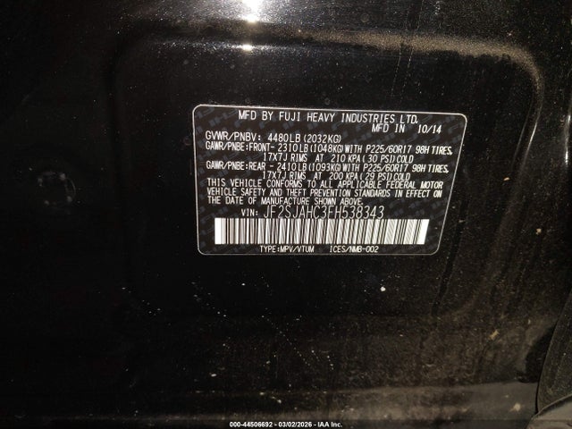 JF2SJAHC3FH538343 Subaru Forester 2.5i Limited
