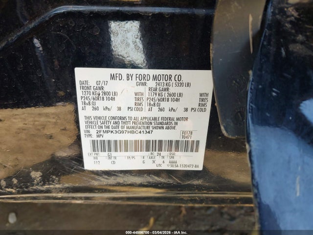 2017 FORD EDGE 2FMPK3G97HBC41347 Photo 8