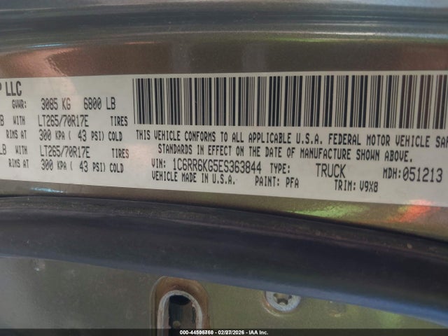 1C6RR6KG5ES363844 RAM 1500 Tradesman