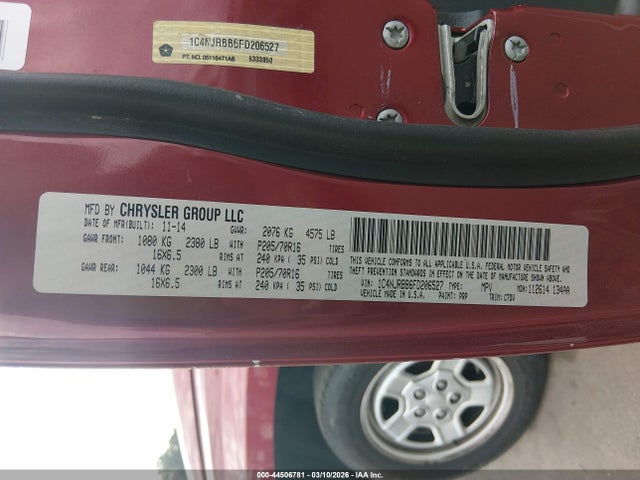 Aukcja sprzedaży 2015 Jeep Patriot Sport, vin: 1C4NJRBB6FD206527, numer aukcji: 44506781