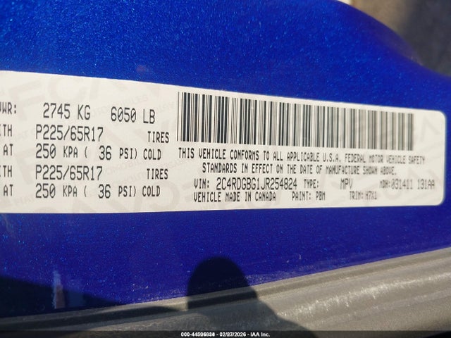 2C4RDGBG1JR254824 Dodge Grand Caravan Se