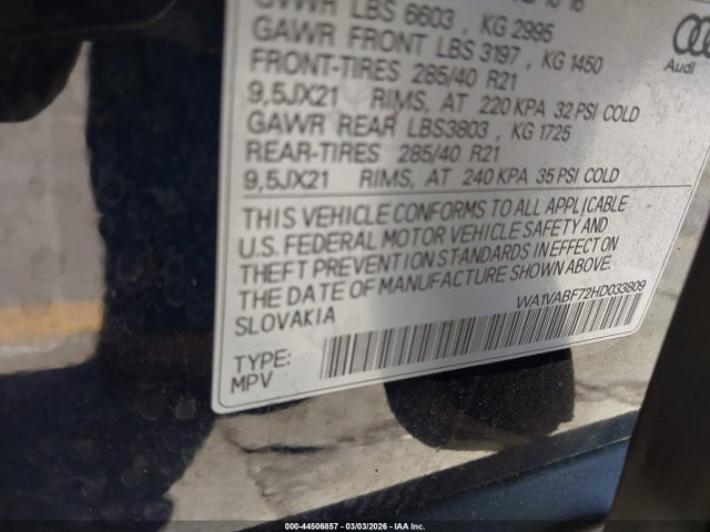 2017 AUDI Q7 WA1VABF72HD033809 Photo 8