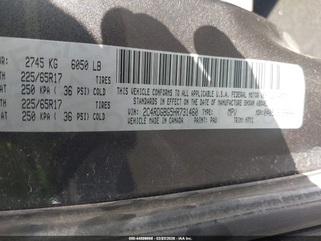 2C4RDGBG5HR731460 Dodge Grand Caravan Se