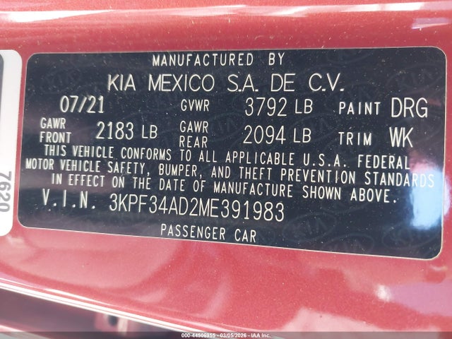 KIA Forte Gt-line 2021 3KPF34AD2ME391983 Image 9