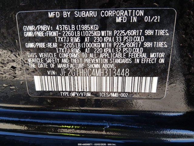 Subaru Crosstrek Sport 2021 JF2GTHRC4MH313448 Image 9