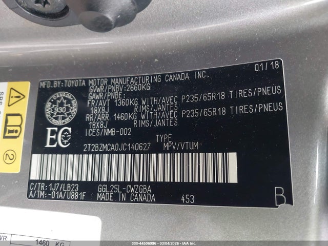Продажа на аукционе авто 2018 Lexus Rx 350, vin: 2T2BZMCA0JC140627, номер лота: 44506996