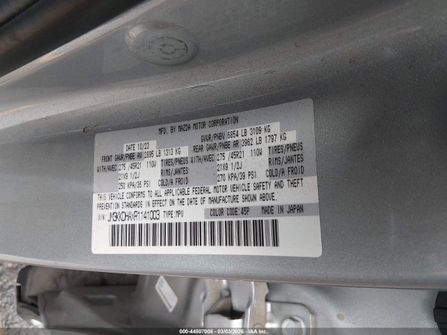 44507005 :رقم المزاد ، JM3KKDHAXR1141003 vin ، 2024 Mazda Cx-90 Phev Premium مزاد بيع