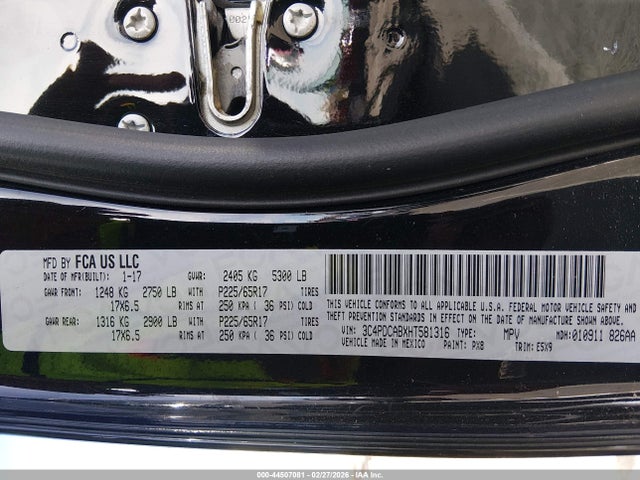 3C4PDCABXHT581316 Dodge JOURNEY SE