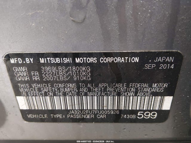 2015 MITSUBISHI LANCER JA32U2FU7FU005926 Photo 8
