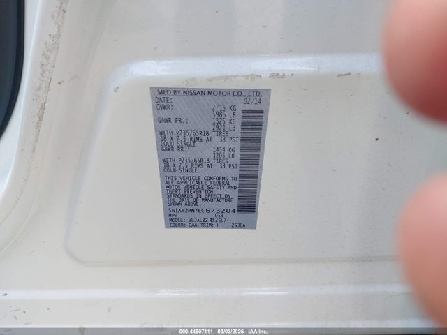 Nissan Pathfinder S 2014 5N1AR2MN7EC673204 Image 9