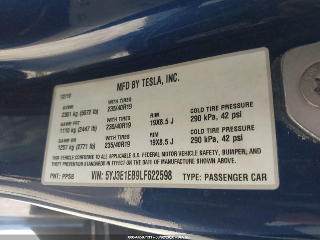 2020 TESLA MODEL 3 5YJ3E1EB9LF622598 Photo 8