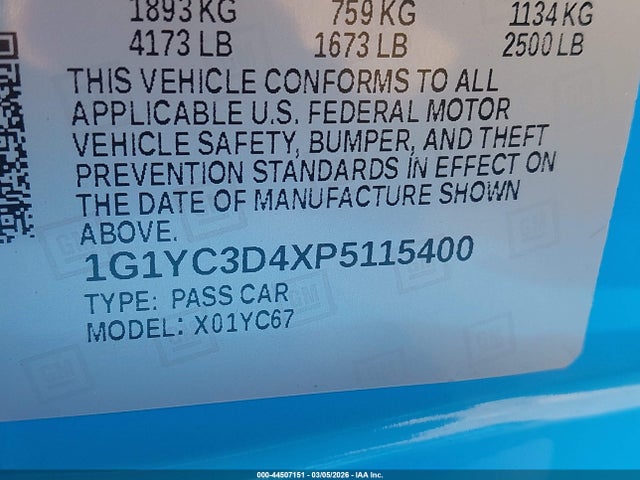 2023 CHEVROLET CORVETTE STINGRAY 1G1YC3D4XP5115400 Photo 8