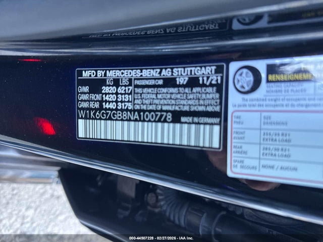 2022 MERCEDES-BENZ S 580 W1K6G7GB8NA100778 Photo 8